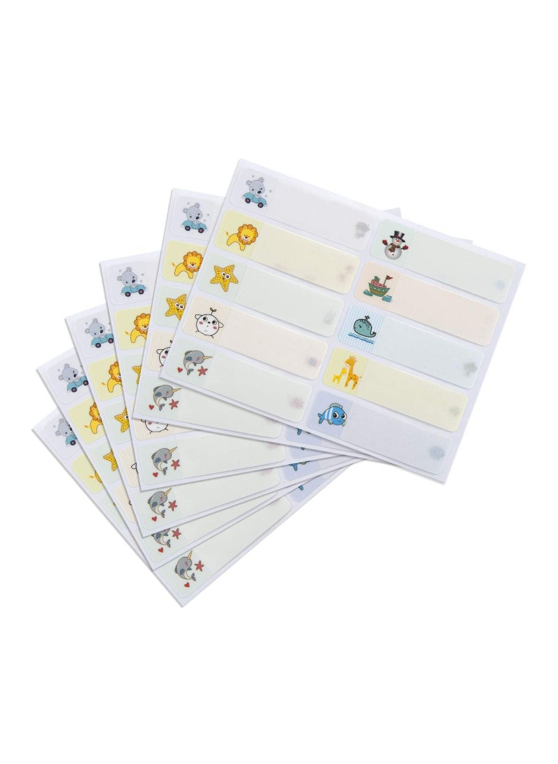 Y&D 200 Pcs Baby Bottle Labels for Daycare, Self-Laminating Waterproof Name Tag Write-On Label Stickers Dishwasher Safe School Kids with Cartoon Prints  - Image 1