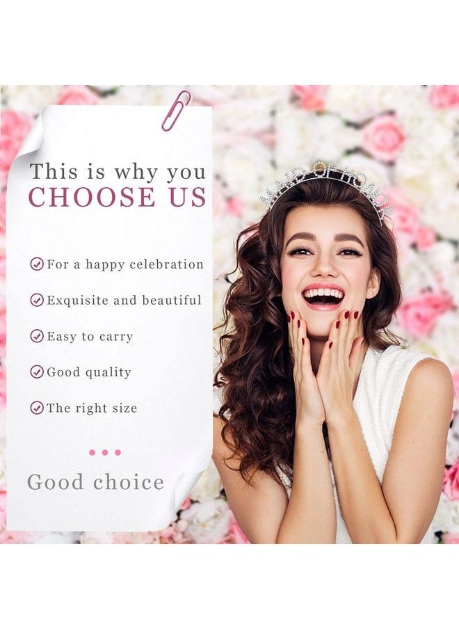 Elehere - Maid Of Honor Gifts Rhinestone Tiara Headband Bride Accessories For Bachelorette Hen Party Bridal Shower Bride Bridesmaid Summer Wedding Headpiece Hair Accessories Silver Rhinestone - Image 1