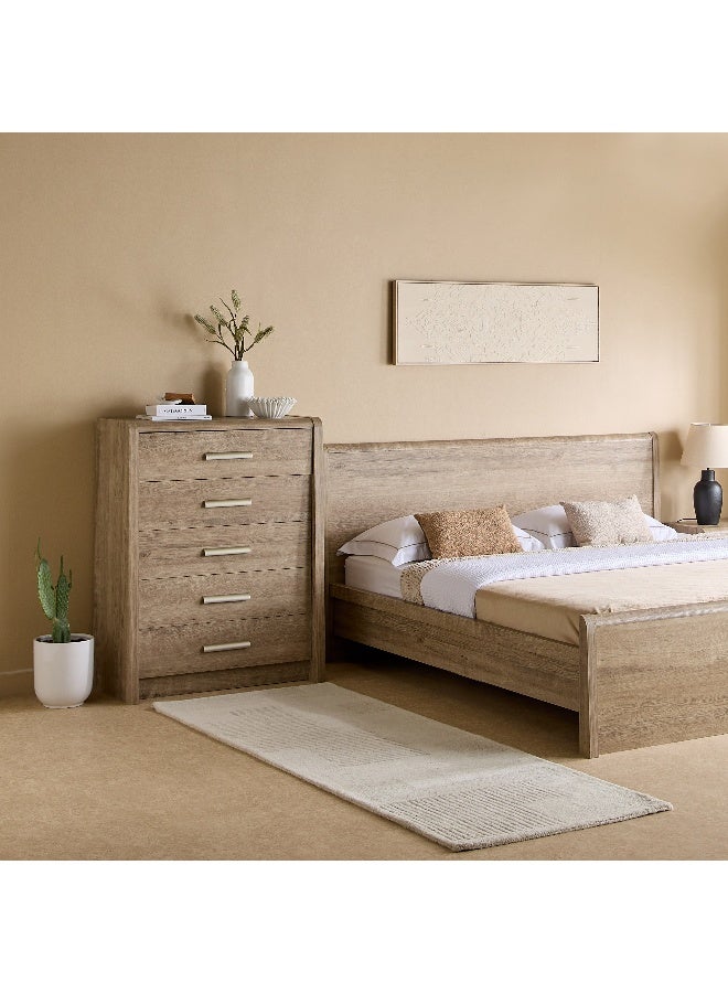 Home Box Curvy Chest of 5 Drawers in Wood Finish - Image 5