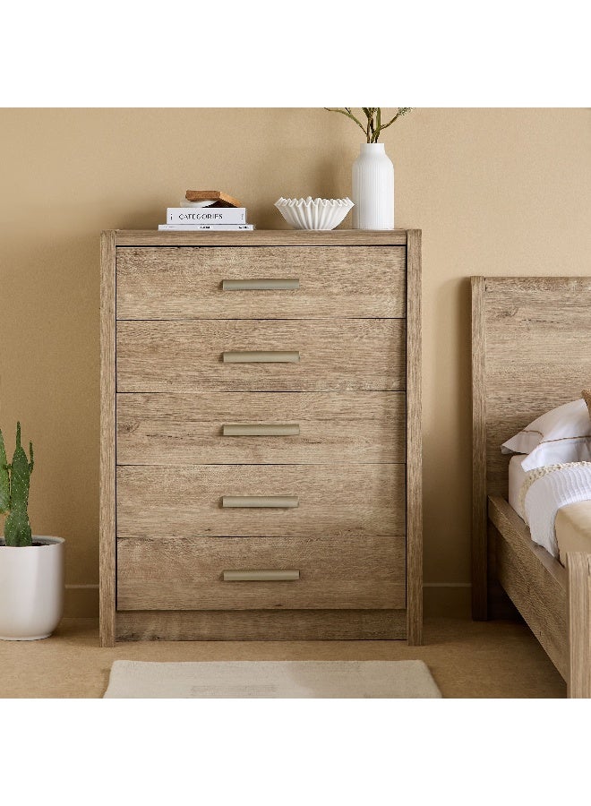 Home Box Curvy Chest of 5 Drawers in Wood Finish - Image 2