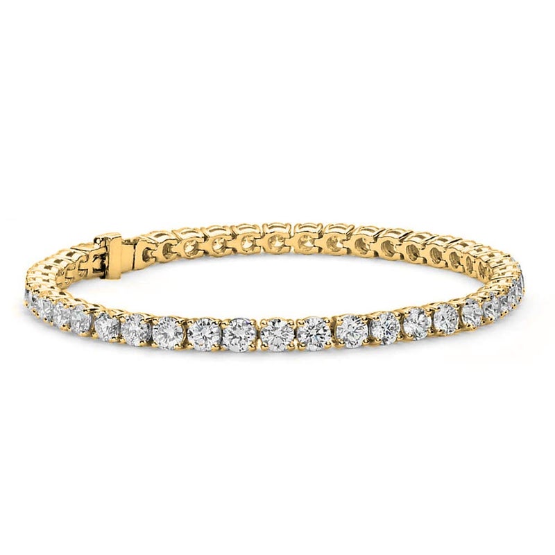 Cate & Chloe Olivia 18k Yellow Gold-Plated Tennis Bracelet with Round Cut Simulated Diamond Crystals, Elegant Jewelry for Women, Gift for Her on Christmas, Birthday, Anniversary - Image 1
