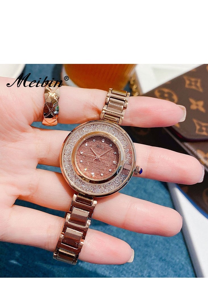 Meibin - Women's Fashion Diamond Inlaid Bracelet Watch - Image 1