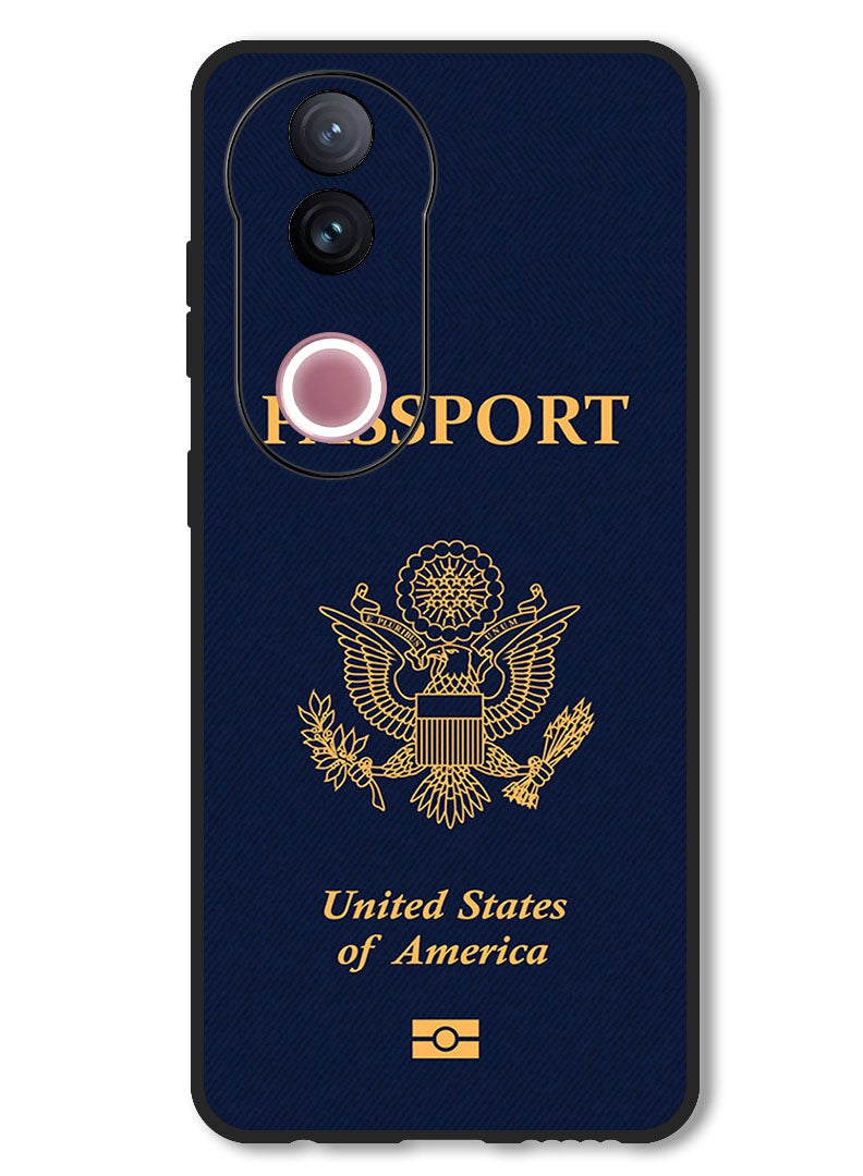 Theodor Case Compatible with Vivo V50 Protection Shockproof Bumper Cover Usa Passport - Image 1
