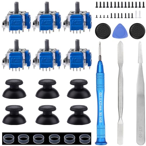 Ikpek 6 Pack Joysticks for DualSense PS5 TMR Electromagnetic Joystick Replacement for Sony PlayStation 5 PS5 Controller Anti-Drift Sticks with Repair Accessories Parts - Image 1