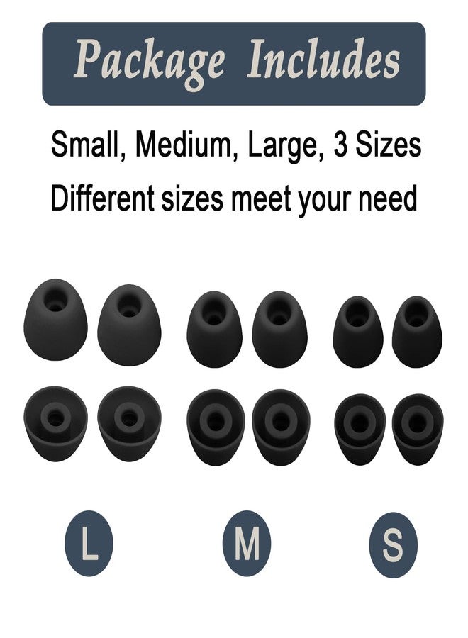 Niukeke Ear Tips for Samsung Galaxy Buds 2 Pro, 6 Pairs Silicone Replacement Earbud Tips S/M/L, Earbuds Ear Tips Buds Set (Black) - Image 4
