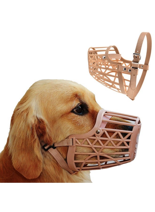 Sage Square Adjustable Strap Safe Muzzle - Ensure Pet Safety And Comfort, Prevent Biting Behavior - Perfect For Small-Sized Dogs, Ideal For Walks, Training, And Grooming. (Beige Small) - Image 1