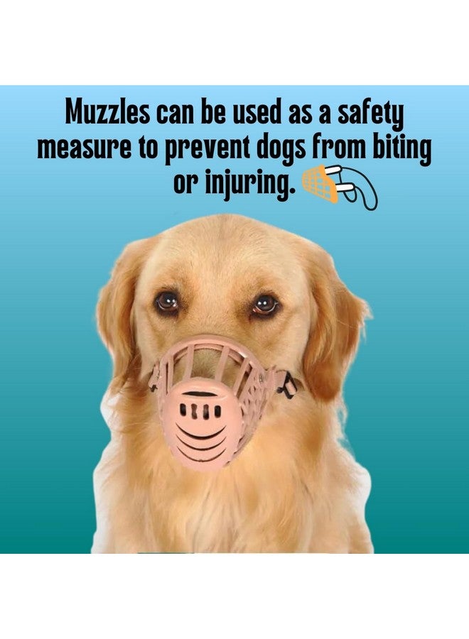 Sage Square Adjustable Strap Safe Muzzle - Ensure Pet Safety And Comfort, Prevent Biting Behavior - Perfect For Small-Sized Dogs, Ideal For Walks, Training, And Grooming. (Beige Small) - Image 2