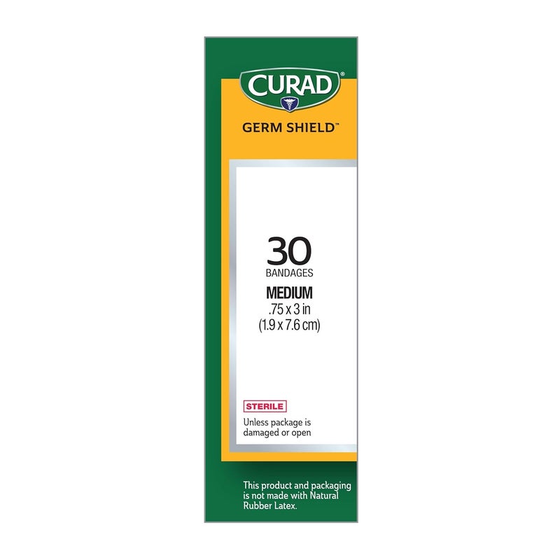 Curad Germ Shield TouchFree Adhesive Bandage Plastic Bandage with Easy Application Wrapper75 x 3 30 Count - Image 4