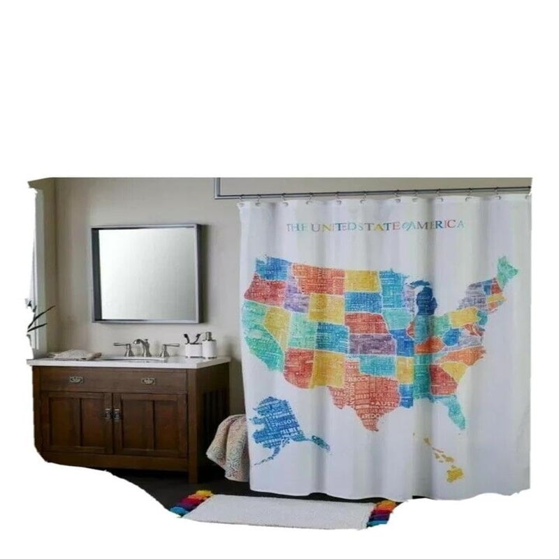 SKL Home by Saturday Knight Ltd United States Map Shower CurtainMulti