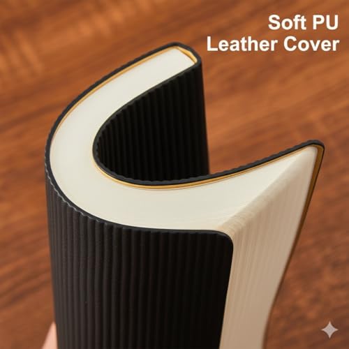 AccuPrints A5 Premium Soft Bound Notebook Diary | 192 Pages, 80 GSM | Stylish Black Journal for Office, Study & Personal Writing | Daily Planner & Gift Notebook for Men & Women - Image 5