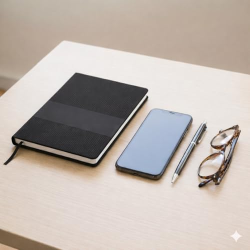 AccuPrints A5 Premium Soft Bound Notebook Diary | 192 Pages, 80 GSM | Stylish Black Journal for Office, Study & Personal Writing | Daily Planner & Gift Notebook for Men & Women - Image 2