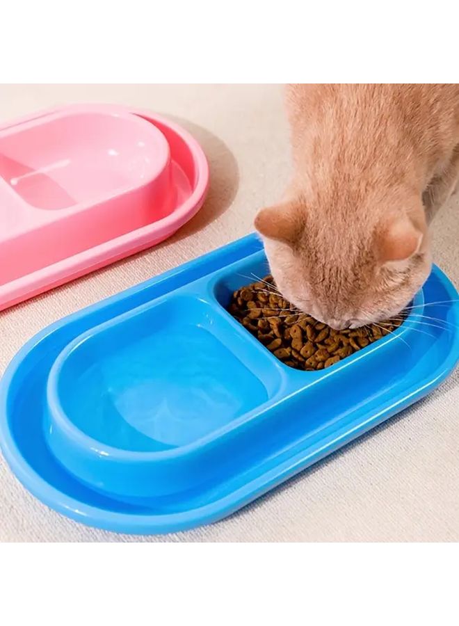 Pink Double Bowl Pet Feeder Anti Ant Rainproof Outdoor Waterproof Cat Food Bowl PP Material For Indoor Outdoor Cats - Image 4