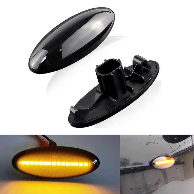 Front Fender Dynamic LED Side Markers Turn Signal Light Assembly Replacement for Toyota RAV4 Corolla Auris Yaris OEM Fit Smoked Lens Turn Signal Light for Toyota RAV4 Corolla Auris