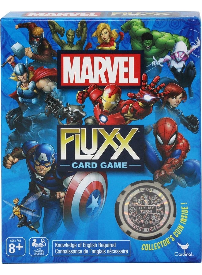 Cardinal Marvel Fluxx Card Game with Collector's Coin - Image 1