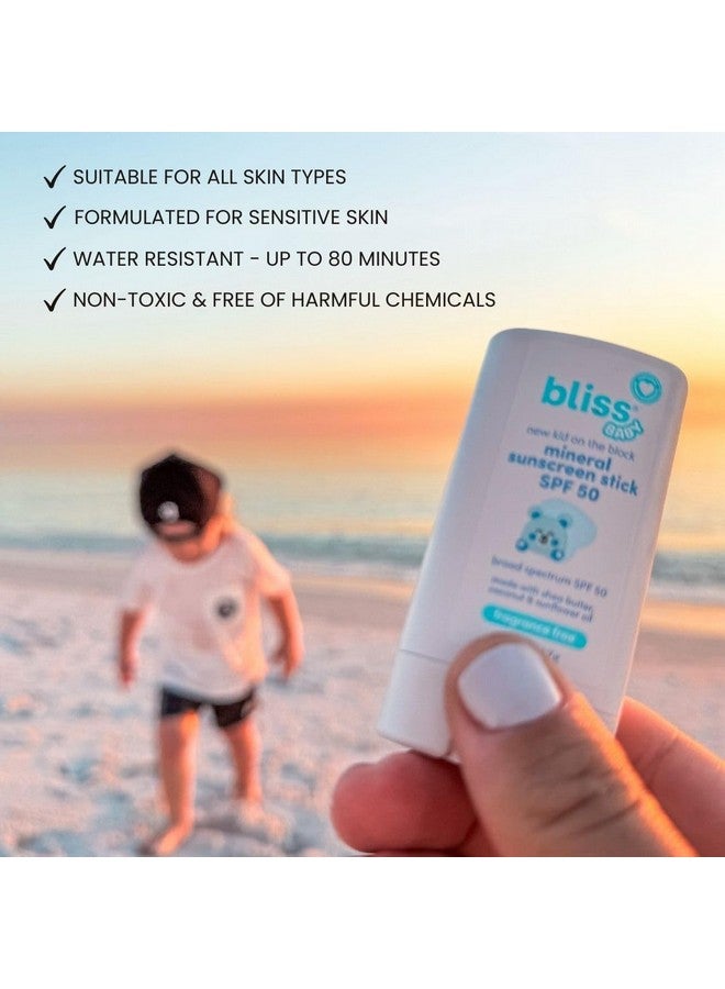 بليس واقي شمسي معدني من بليس بيبي، بريميوم بعامل حماية من الشمس 50، أكسيد الزنك الطبيعي، خالٍ من العطور، مضاد للحساسية ومختبر من قبل أطباء الجلدية، مقاوم للماء، نباتي، للبشرة الحساسة - للأطفال والرضع وجميع أفراد الأسرة - Image 2