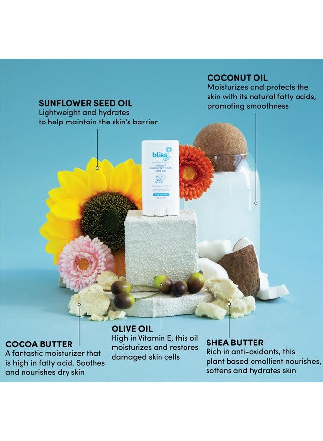 بليس واقي شمسي معدني من بليس بيبي، بريميوم بعامل حماية من الشمس 50، أكسيد الزنك الطبيعي، خالٍ من العطور، مضاد للحساسية ومختبر من قبل أطباء الجلدية، مقاوم للماء، نباتي، للبشرة الحساسة - للأطفال والرضع وجميع أفراد الأسرة - Image 3