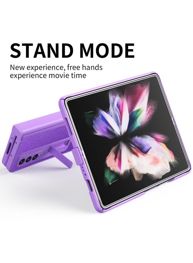 S-TOP Case For Samsung Galaxy Z Fold3 Integrated Cross Texture Hinge Full Coverage Flip Phone Case - Image 4