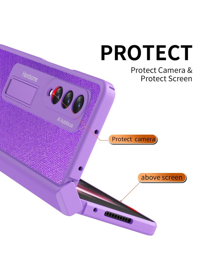 S-TOP Case For Samsung Galaxy Z Fold3 Integrated Cross Texture Hinge Full Coverage Flip Phone Case - Image 5