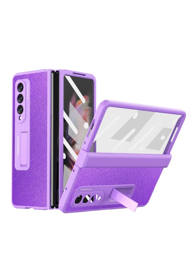 S-TOP Case For Samsung Galaxy Z Fold3 Integrated Cross Texture Hinge Full Coverage Flip Phone Case - Image 1