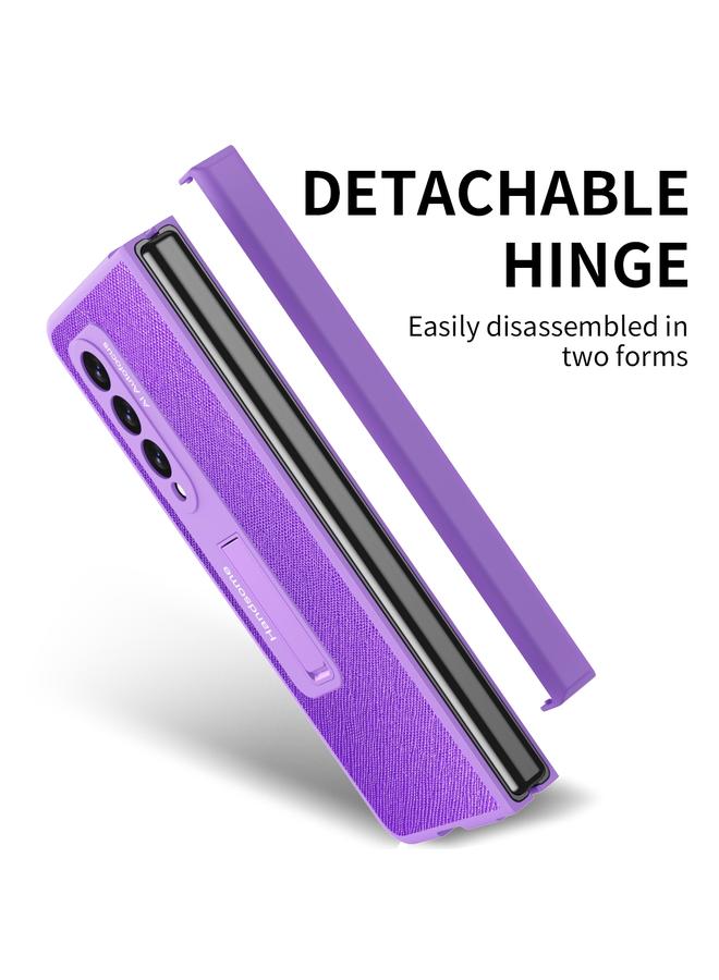 S-TOP Case For Samsung Galaxy Z Fold3 Integrated Cross Texture Hinge Full Coverage Flip Phone Case - Image 3