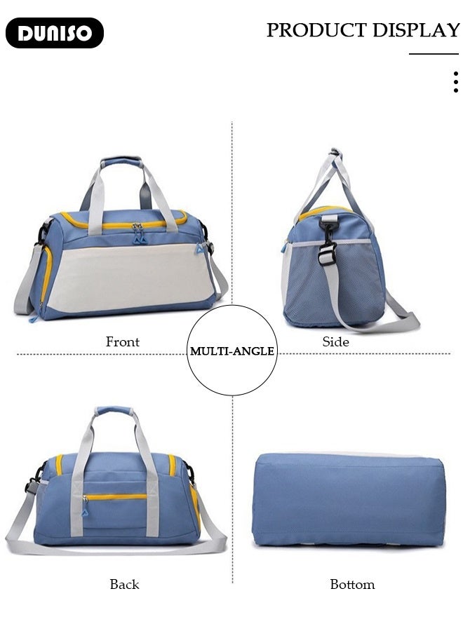 DUNISO Multi-functional Dry Wet Separated Travel Duffel Bag with Shoes Compartment for Men Women Large Capacity Foldable Packable Waterproof Sport Duffel Bag Gym Bag for Camping Traveling  - Image 2