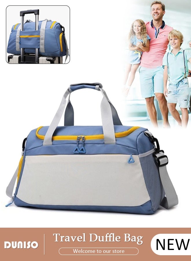 DUNISO Multi-functional Dry Wet Separated Travel Duffel Bag with Shoes Compartment for Men Women Large Capacity Foldable Packable Waterproof Sport Duffel Bag Gym Bag for Camping Traveling  - Image 1