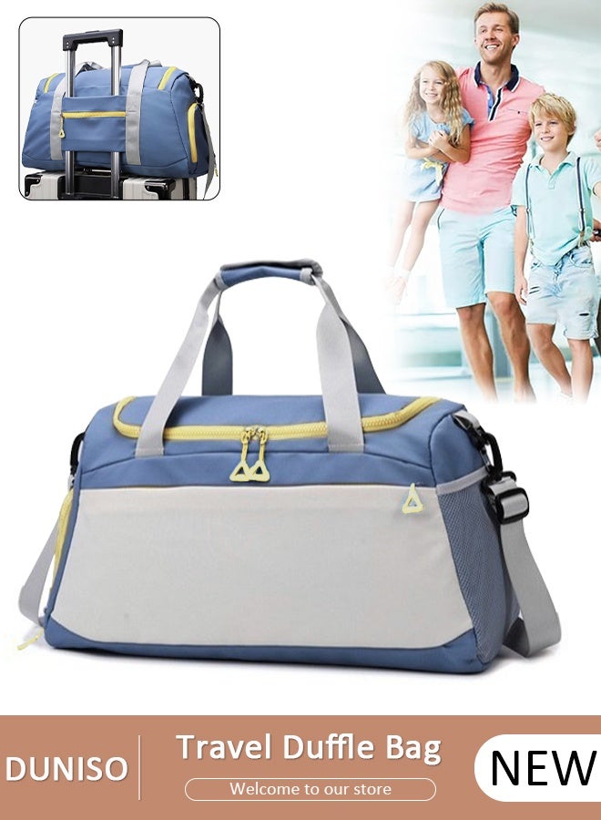 DUNISO Multi-functional Dry Wet Separated Travel Duffel Bag with Shoes Compartment for Men Women Large Capacity Foldable Packable Waterproof Sport Duffel Bag Gym Bag for Camping Traveling - Image 1