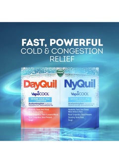 Vicks DayQuil and NyQuil VapoCOOL SEVERE Combo Cold & Flu + Congestion Medicine, Max Strength Relief For Fever, Sore Throat, Nasal Congestion, Sinus Pressure, Cough, 48 Count - 32 DayQuil, 16 NyQuil  - Image 3