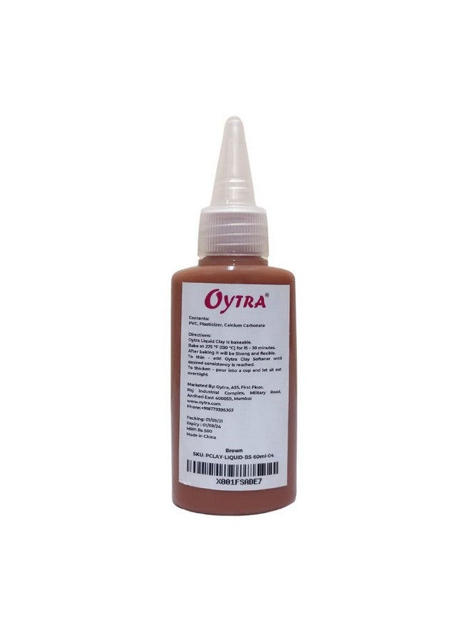 Oytra 60 ml Liquid Polymer Oven Bake Clay for Jewelry Making and Clay Softener and Art Craft DIY (Brown) - Image 2