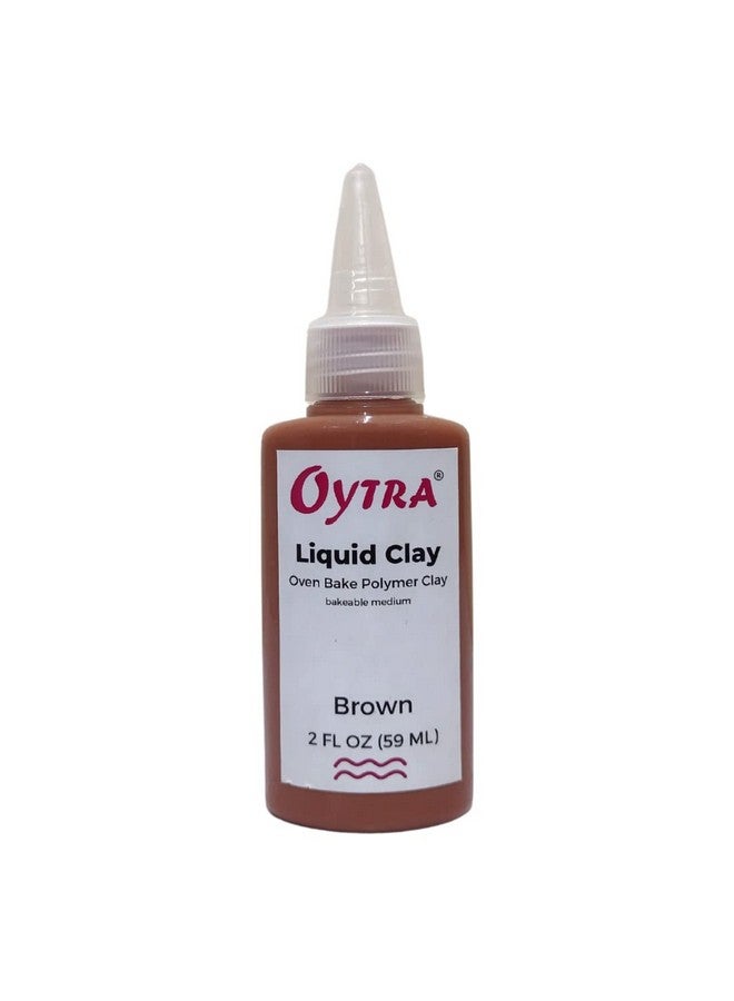 Oytra 60 ml Liquid Polymer Oven Bake Clay for Jewelry Making and Clay Softener and Art Craft DIY (Brown) - Image 1