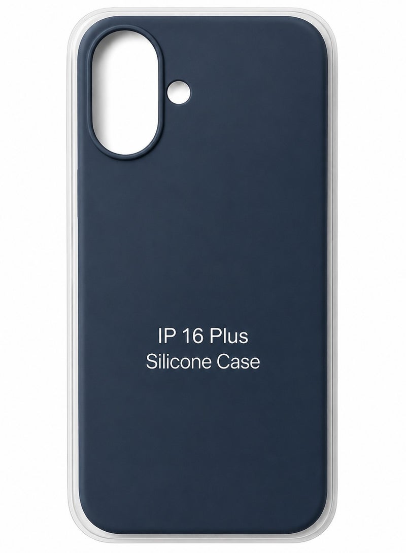 "For iPhone 16 Plus Silicone Case – Soft Shockproof Protective Cover, Slim & Lightweight, Blue"