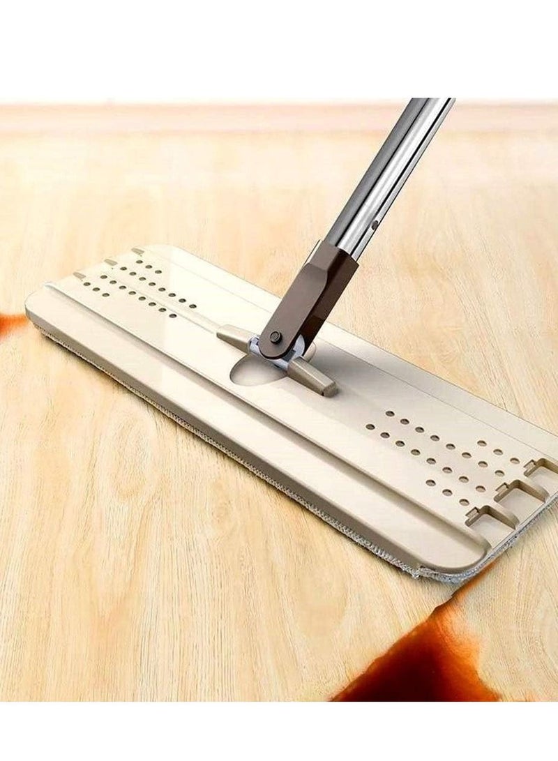 Microfiber Flat Mop With Bucket Set Beige