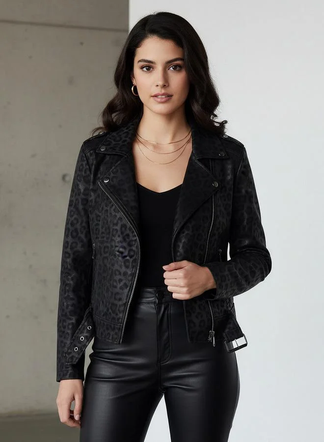 2Xtremz 2Xtremz Biker Jacket with Animal Print