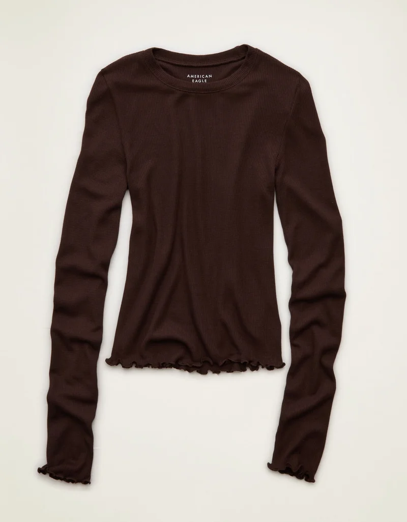 AE Soft & Sexy Waffle Long-Sleeve T-Shirt