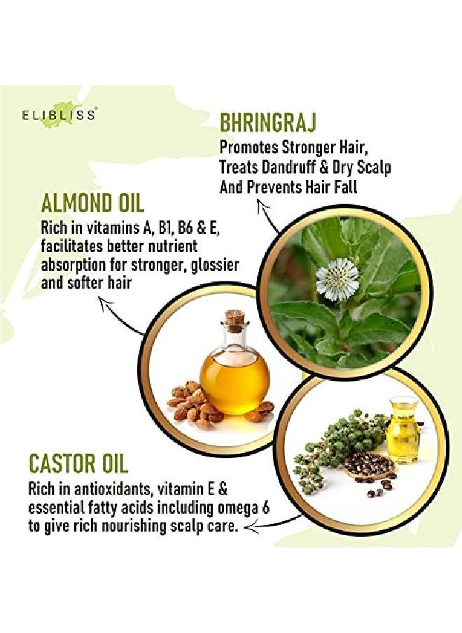ELIBLISS Bhringraj Oil With Comb Applicator Promotes Healthy Voluminous & Smooth Hair 100 ml  - Image 4