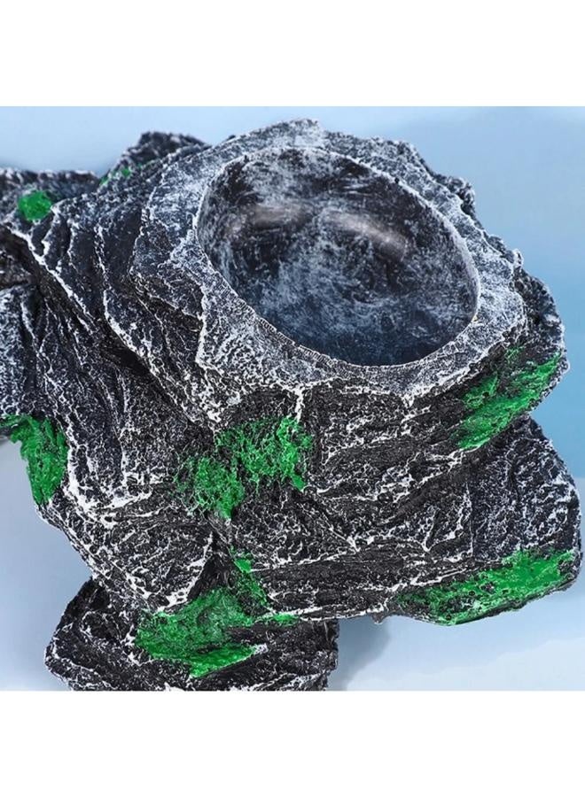 حوض تغذية مزدوج من الراتينج مناسب لشرفة السلاحف الداخلية - Image 3