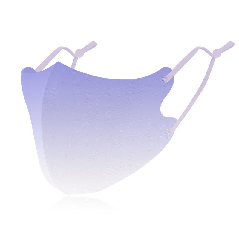 Generic Sunscreen Ice Silk Cloth Mask Thin Sunshade Mask Amazon Cross-border 3D Goddess Gradient Blush Mask Gradient Elegant Purple