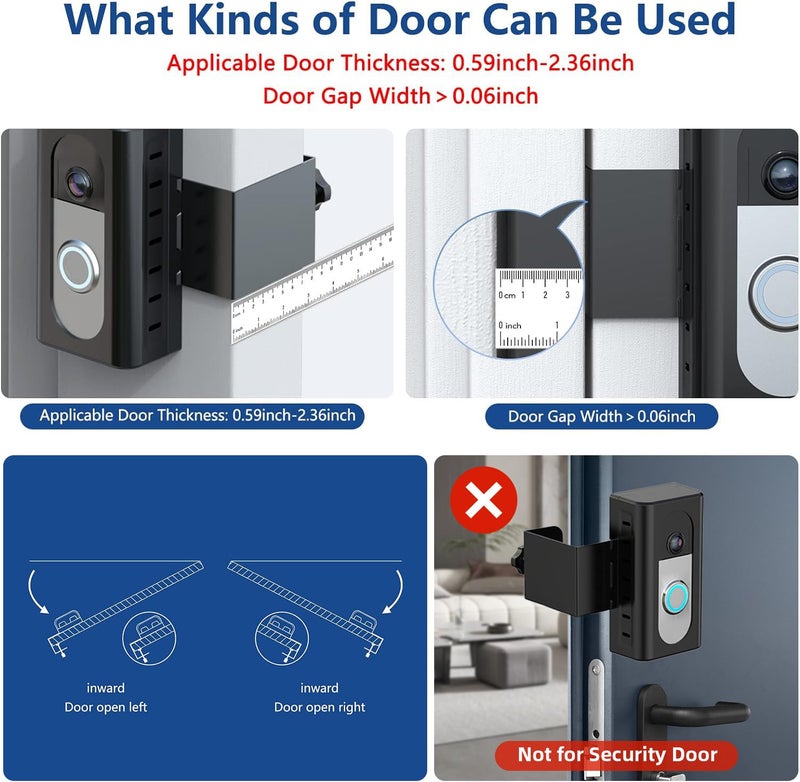KIMILAR Anti-Theft Video Doorbell Mount Compatible with Ring/Blink Wireless Video Doorbell, Adjustable Mounting Bracket Accessories for Houses, Apartments, Businesses, Not for Security Door - Image 3