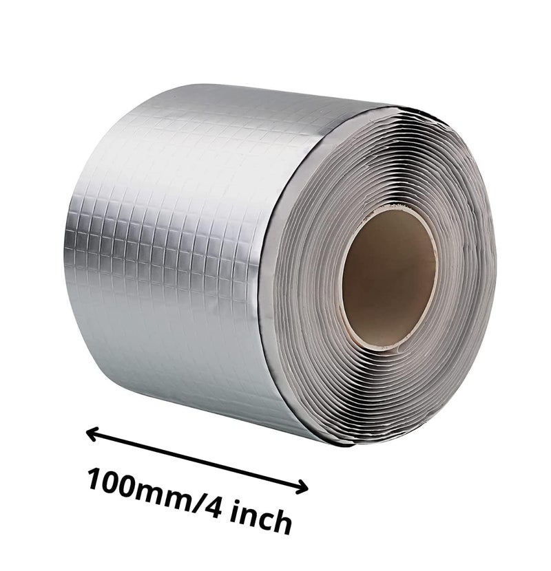 RAYMOX Super Strong Adhesive Waterproof Permanent Repair Aluminum Butyl Tape Rubber Foil Suitable for Roof Leak, surface Crack, Window Sill Gap, Boat Sealing, Home Renovation (10CM*5M) - Image 2
