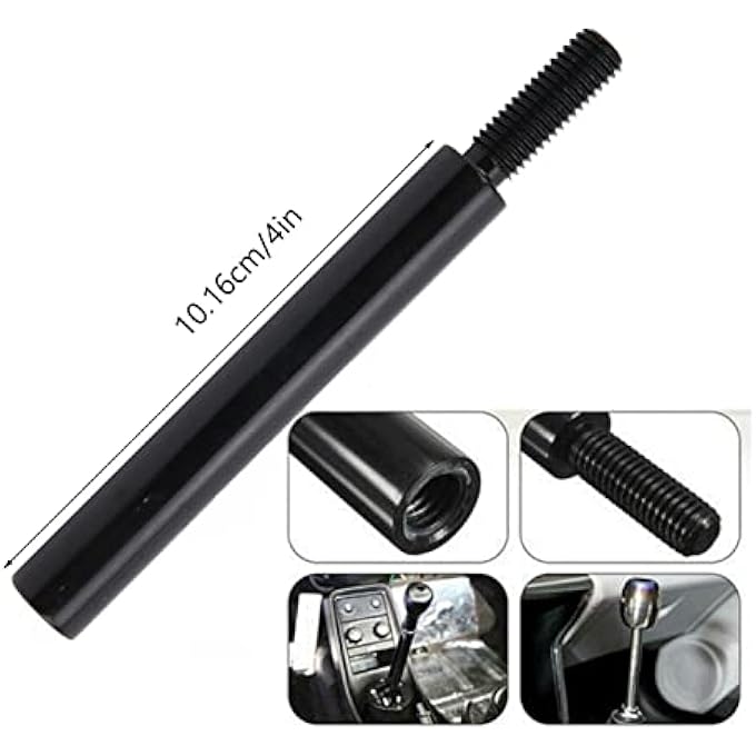 rayihni 4in Shift Knob Extension Manual Gear Shifter Extender Lever M10x15 Black Universal - Image 5