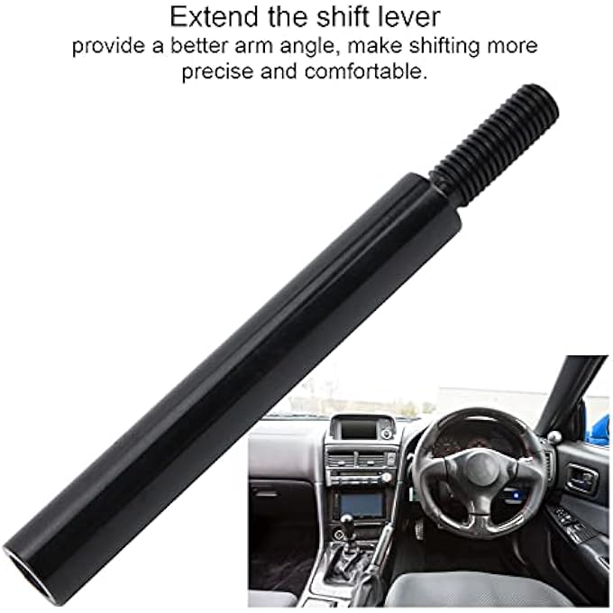 rayihni 4in Shift Knob Extension Manual Gear Shifter Extender Lever M10x15 Black Universal - Image 4
