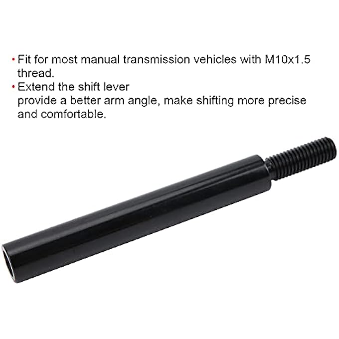 rayihni 4in Shift Knob Extension Manual Gear Shifter Extender Lever M10x15 Black Universal - Image 3