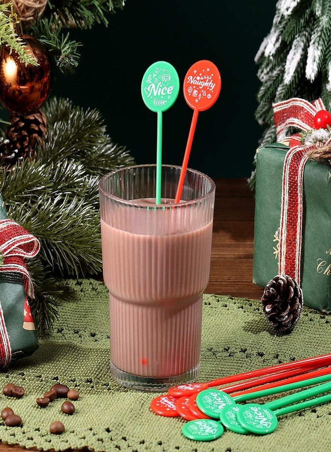 Beupy ١٠٠ قطعة من أعواد تقليب المشروبات لعيد الميلاد، أعواد تقليب القهوة، أعواد تقليب الكوكتيل البلاستيكية القابلة لإعادة الاستخدام، أعواد تقليب أنيقة ومرحة للشوكولاتة، الكاكاو الساخن، الشاي، الكوكتيل، حفلات الزفاف في عيد الميلاد - Image 3