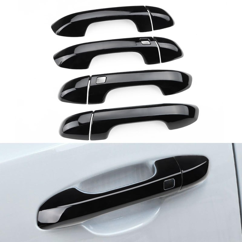 DLOVEG Exterior Door Handle Cover Compatible for Kia Sportage 2017 2018 2019 2020 2021 2022 Accessories Door Handle Protector Trim with 2 Sensors Openings Golssy Black