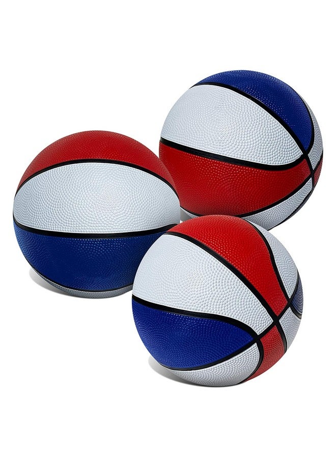 Botabee Red, White and Blue Mini Basketball Set for Pop A Shot Basketball Arcade Games - Size 3, 7” Junior Basketballs Suitable for Indoors, Outdoors and Arcade Basketball - 3 Pack - Image 1