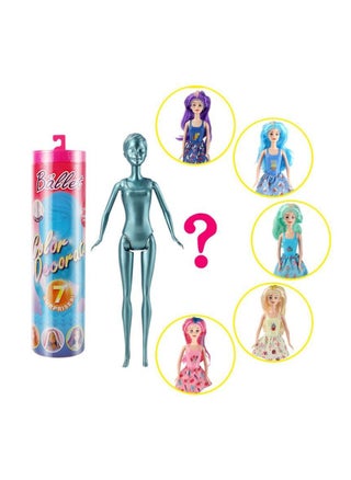 Barbie Color Reveal Doll with one package, 4 Bags, Surprise Wig, Skirt, Shoes and Sponge - pzsku/Z168B3FE9517EF6B1764EZ/45/_/1700117110/61e9346a-b6b5-4717-b467-354dddfb625f