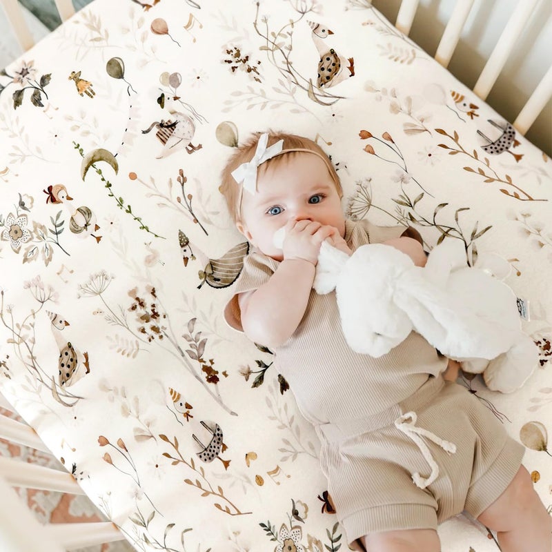 GRSSDER Stretch Ultra Soft Jersey Knit Fitted Crib Sheets Set 2 Pack - Image 3