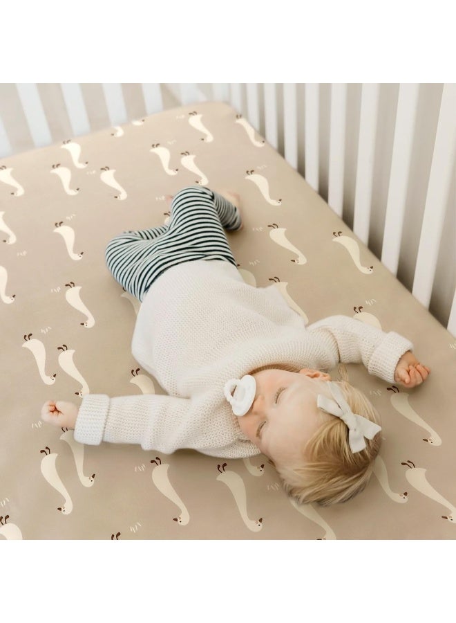 GRSSDER Stretch Ultra Soft Jersey Knit Fitted Crib Sheets Set 2 Pack - Image 5
