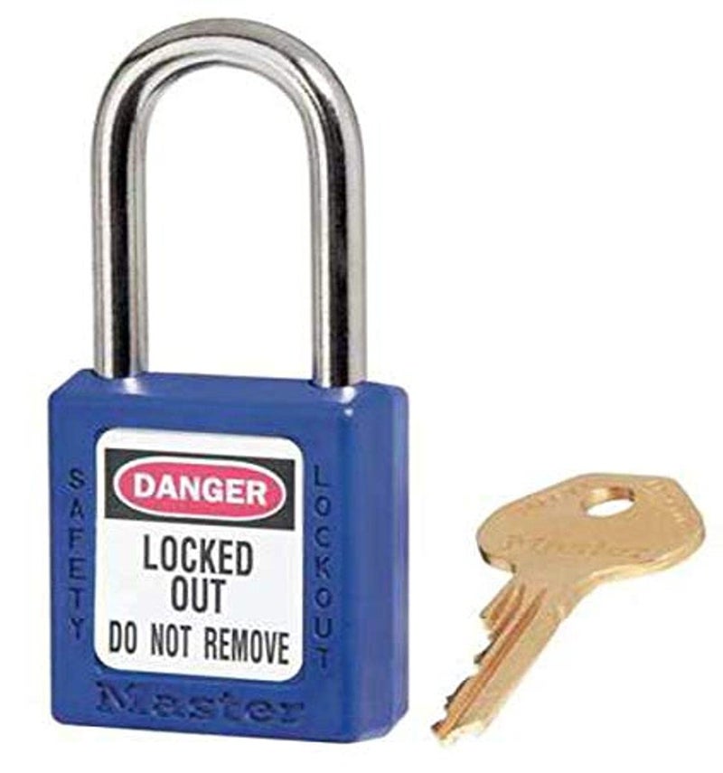 Master Lock 410BLU Zenex Thermoplastic Safety Padlock, Capacity, Volume, Plastic, Standard, Blue - Image 5