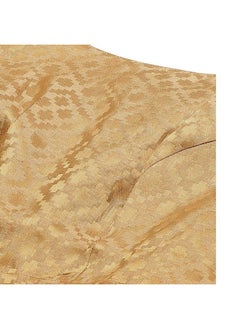Studio Shringaar Studio Shringaar Women's Readymade Brocade Elbow Length Sleeves Saree Blouse (Gold, 38)  - Image 3